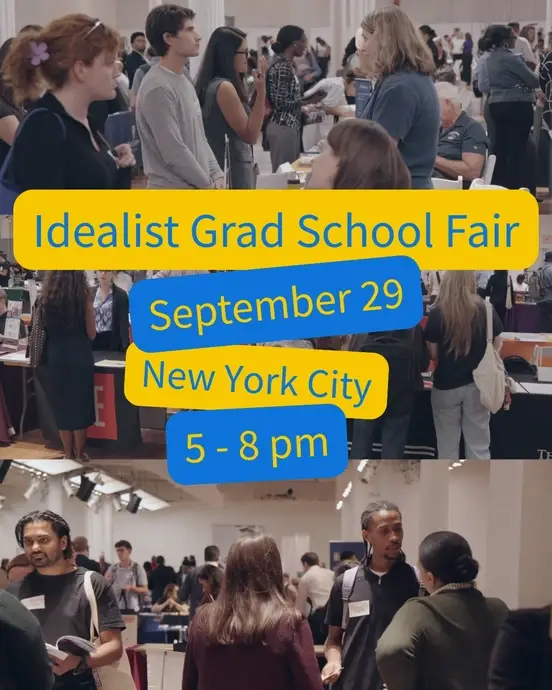 instagram post for the 2026 Idealist Grad School Fair
